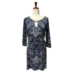 White House Black Market Dress Size Small‎ Women's Blue & Black Longsleeve (8)